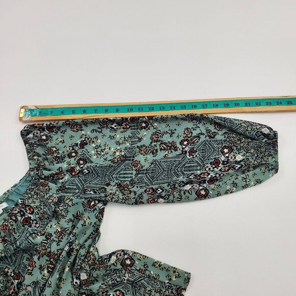 Maurices Womens Floral Multicolor Off The Shoulder Blouse Top Size M Long Sleeve - Picture 12 of 12